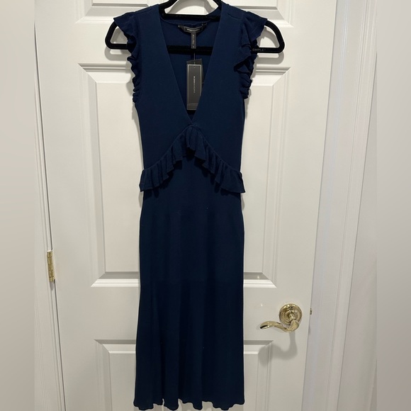 BCBGMaxazria - Ruffle Trimmed Knit Dress - Picture 2 of 5